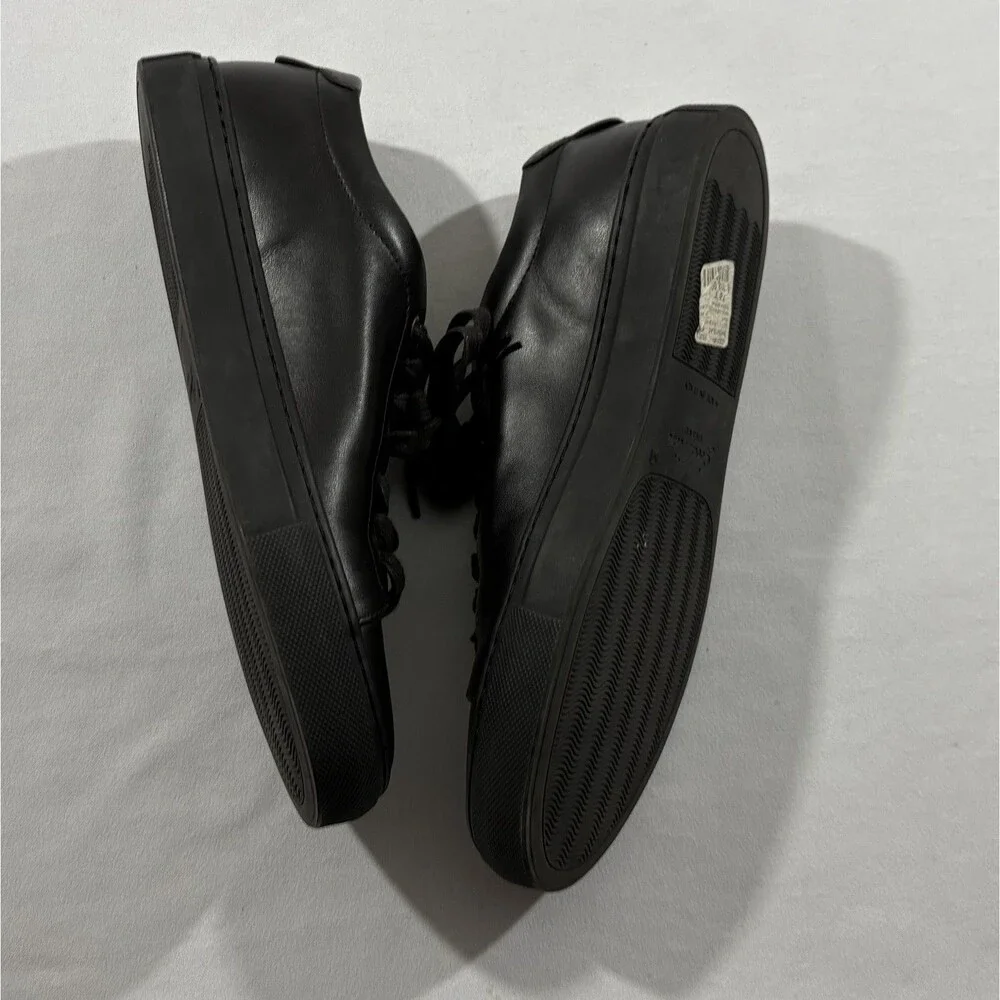 Good Man Edge Lo Top Sneaker Black Nappa Leather Mono Italy Mens Shoes Sz 7